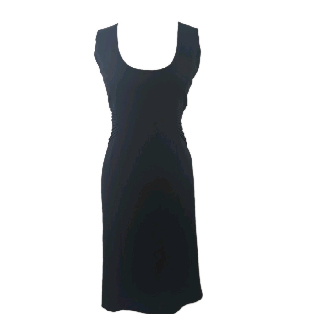 Essentials By ABS Black Sleeveless Sheared Waist‎ Career  Sheath Dress Size 10